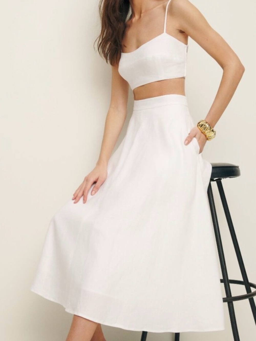 Reformation Maia Linen Skirt